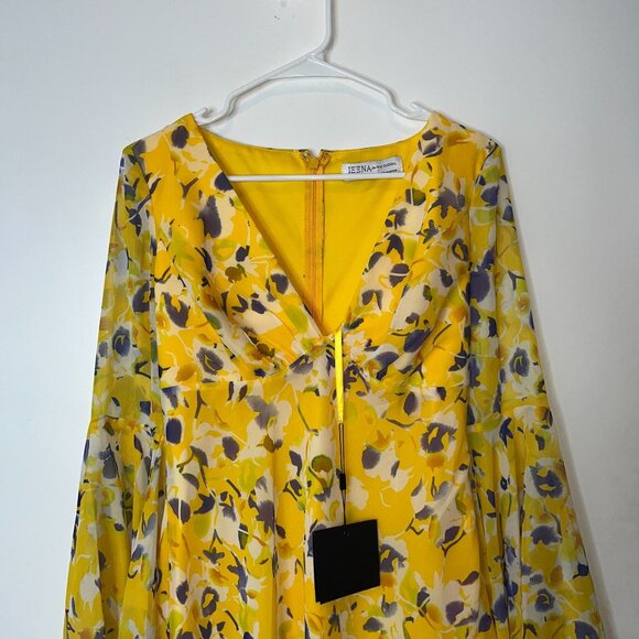 NWT. Ieena for Mac Duggal 70207 Bell Sleeve Floral Print Dress Size 6 - Picture 5 of 13